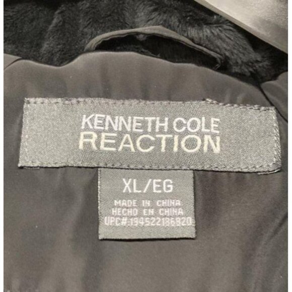 Kenneth Cole Reaction Black Quilted Puffer Coat With Hood Womens XL - Picture 3 of 5